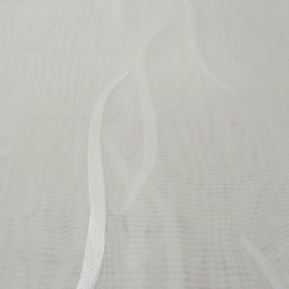 Hullámmintás fehér voile készfüggöny 150x230 cm méretben